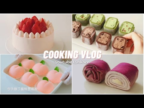 NO-BAKED | How to make Matcha Mochi Ice Cream, Peach Mochi, STRAWBERRY THOUSAND-LAYER CAKE