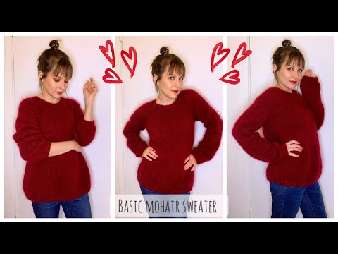 МК для начинающих: МОДНЫЙ СВИТЕР ИЗ МОХЕРА Ализе, ПОЛУОВЕРСАЙЗ (на размер 40-44)