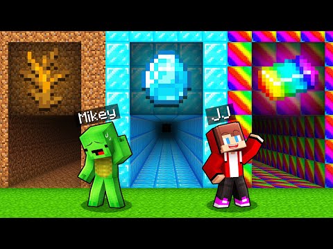 JJ and Mikey Choose The Right Tunnel - Minecraft Maizen
