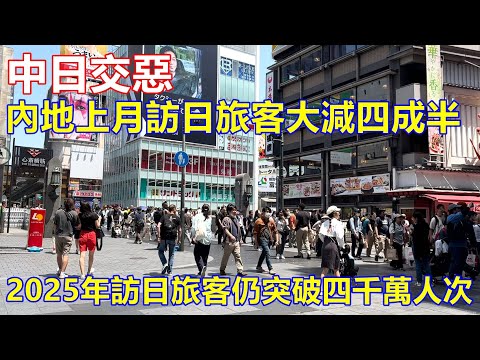 中日交惡 ! 內地上月訪日旅客大減四成半 2025年訪日旅客仍突破四千萬人次
