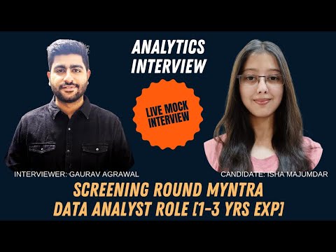 Mock Interview Series: Myntra Data Analyst Screening Round | Interview Questions | Strategy