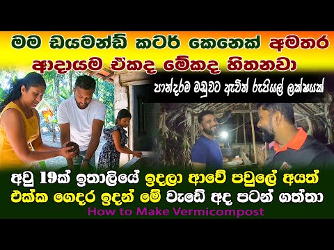 පාන්දරම මඩුවට ඇවිත් ලක්ෂයක් |අවු 19ක් ඉතාලී ලංකාවට ඇවිත් මේක පටන් ගත්තා| ‌‌how to make vermicompost