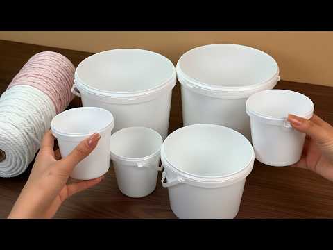 I SAW IT IN AN EXPENSIVE STORE AND MADE IT MYSELF!😍 DECOR IDEA FROM PLASTIC BUCKETS! DIY