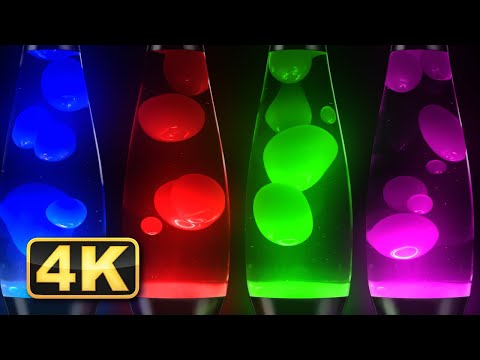 4K Colorful Lava Lamps Video with Relaxing Music. Abstract Liquid! 1 Hour Calming Colorful Fluid