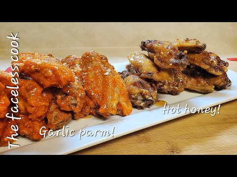 Hot honey wing/Garlic parm wings, perfect for football payoffs or anytime!