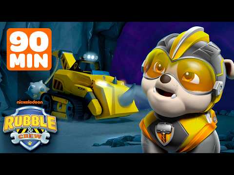 Rubble's Mightiest Rescues! w/ PAW Patrol Mighty Pups! | 90 Minutes | Rubble & Crew