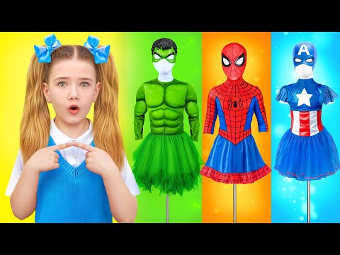 Los niños convierten en superhéroes con trajes mágicos