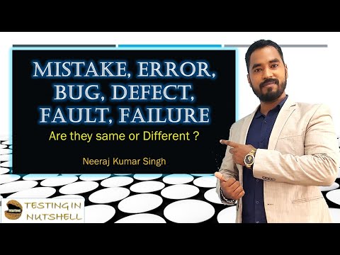 Mistake, Error, Bug, Defect, Fault, Failure in Testing | Testing in Nutshell | Neeraj Kumar Singh