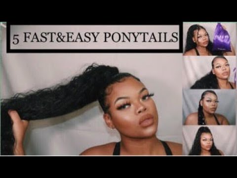 PONYTAIL HAIRSTYLES with drawstring ponytail extension| Neferis Hair+Safiya Bae