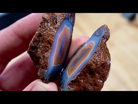 Cutting PREMIUM Malawi Agates Open w/ Lapidary Saw