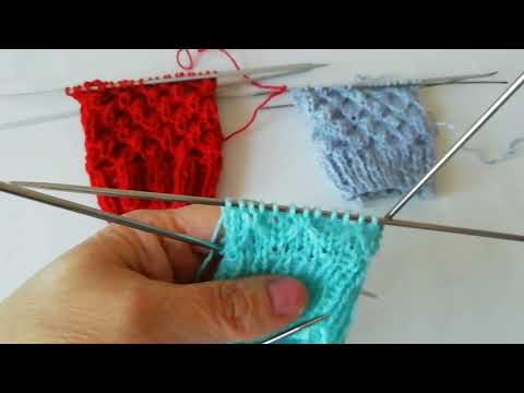 Красивый #узор спицами по кругу "бабочки" или "поучки" //Подробный МК для начинающих //