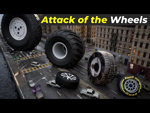 Attack of Wheels in City | Wheels Size Comparison in city