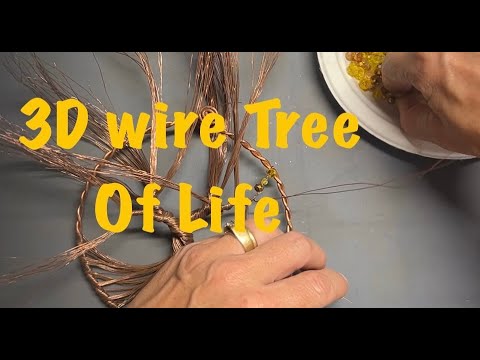 3D beaded copper wire Tree Of Life hanging sun catcher video process by wire and beyond