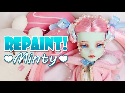 Repaint! Minty, the cozy pajama party custom OOAK doll