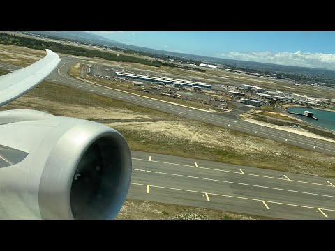 Hawaiian Airlines Boeing 787-9 Pushback, Taxi and Takeoff from Honolulu (HNL)