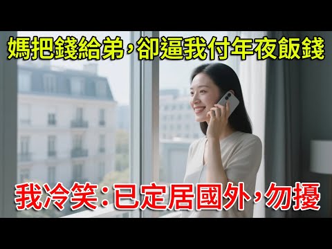 母親把200萬拆遷款全給弟弟，除夕夜卻打電話讓我去結8888一桌的年夜飯，我冷笑：你們吃吧，我已經定居國外了！