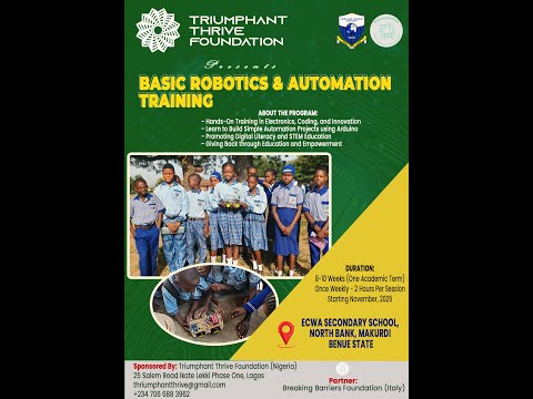 Week 1: Triumphant Thrive Foundation (TTF) Robotics Training for ESSN