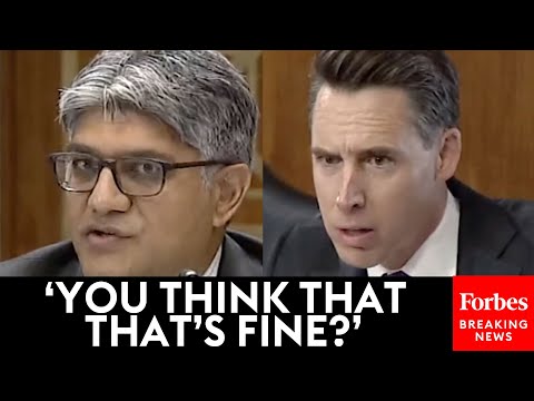 Hawley Will Not Relent Grilling Biden Official For Speaking At Events Where People Pay To See Him