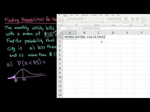 Finding Probabilities for Normally Distributed Data Using Excel