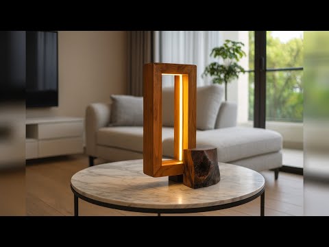 How to Make a Minimal Wooden Table Lamp | Easy DIY Wood Lamp Tutorial for Beginners