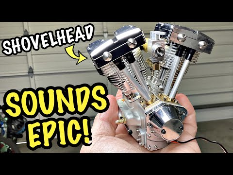 MINIATURE HARLEY-DAVIDSON V-TWIN SHOVELHEAD ENGINE THAT RUNS - SOUNDS EPIC!