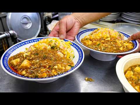 Fried rice with hot bean paste prepared by a skilled pot-bellied master in Hiroshima.