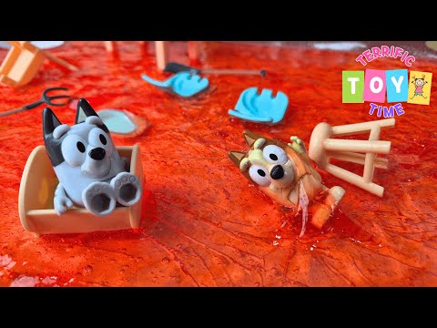 Bluey's Floor is Lava Game! Teamwork Rescue Adventure | Kids Pretend Play