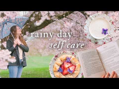 Rainy Day Self-Care π§οΈπΈ Cozy Recipes, Books, & Baking | A Gentle Spring Vlog