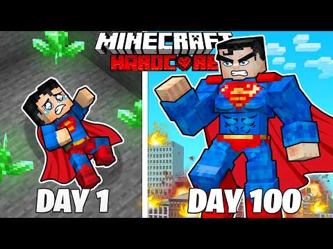 I Survived 100 Days as SUPERMAN in HARDCORE Minecraft