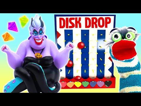 Fizzy Plays The Disk Drop Game With Disney's Little Mermaid Ursula | Fun Games For Kids