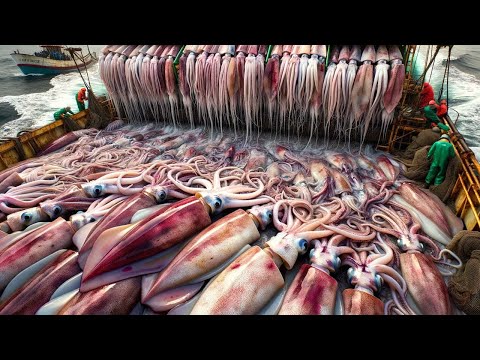 Fishermen Catch And Process Millions Of Giant Squid This Way