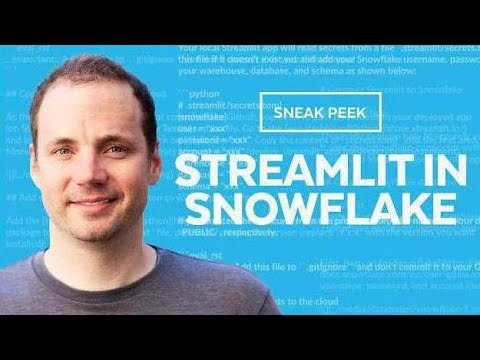 Streamlit In Snowflake - Sneak Peek | Demo