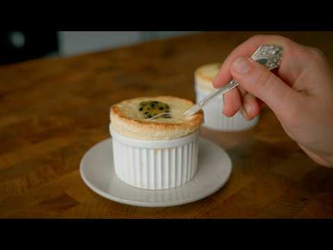 The Airiest simple Ricotta Soufflé  | Just 5 Ingredients & Passionfruit Sauce |