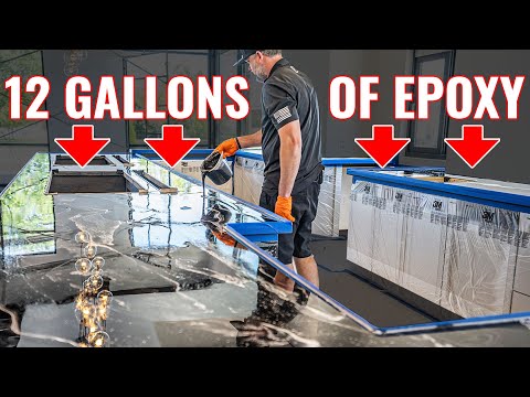 How To Coat A MASSIVE Countertop Using Epoxy | The Complete Guide