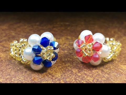 Beautiful and Gorgeous Ring of Pearls, Crystals and Seed Beads...Class #332!!!