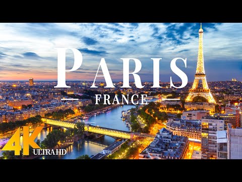 Paris 4K drone view • Stunning footage aerial view of Paris | Relaxation film with calming music