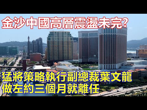 金沙中國高層震盪未完 ? 猛將策略執行副總裁葉文龍 做左約三個月就離任 ! 聽講佢係賭王葉漢個孫