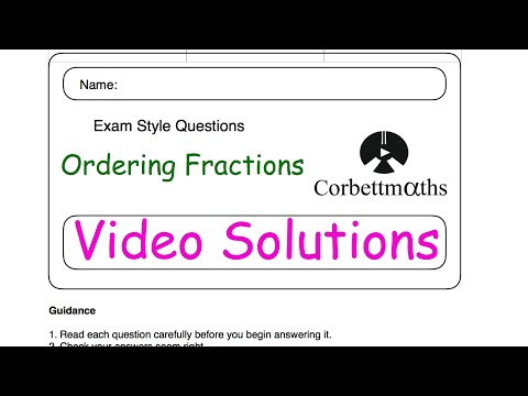Ordering Fractions Answers - Corbettmaths