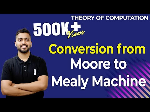 Lec-23: Moore to Mealy Conversion with example in Hindi | TOC