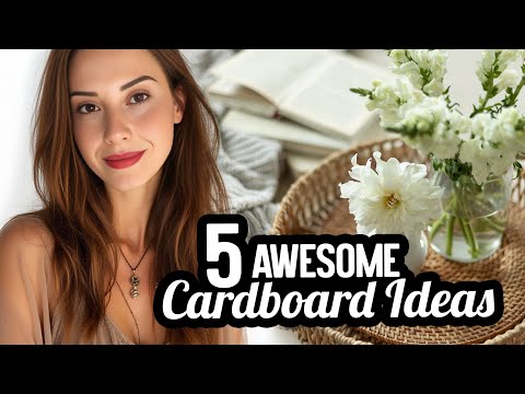 DIY 📦 5 Different and Aesthetic Home Decor Ideas from Cardboard! | Basket & Storage Box & Vase