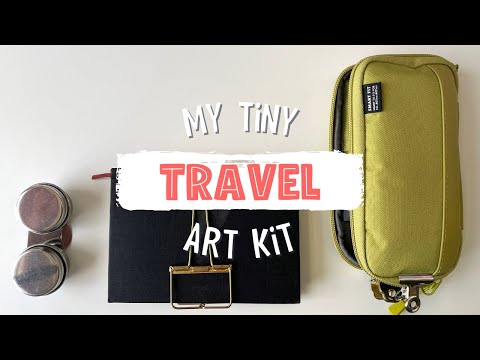 My tiny, minimal art kit for travel (swatching my teeny palette too)!