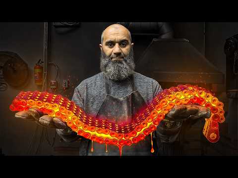 Forging a Giant Damascus Knife from a Massive Rusty Chain