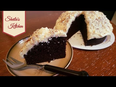 Chocolate Guinness cake with white chocolate cream topping