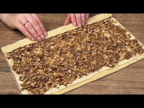 Ein festliches Dessert in 10 Minuten! Nur Nüsse und Blätterteig!