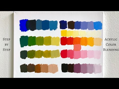 PRIMARY COLORS ONLY Acrylic Color Mixing Tutorial (ColorByFeliks)