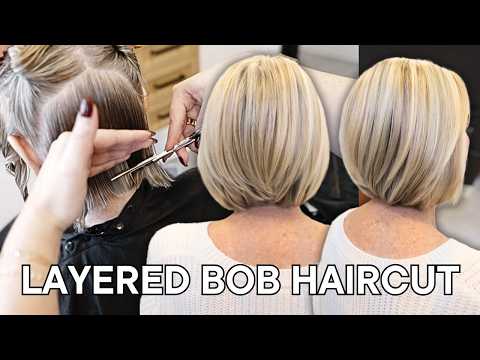 Short Layered Bob Haircut Tutorial | How to Cut Short Hair with Easy Cutting Techniques