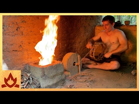 Primitive Technology: Floating Pulley Blower Smelt