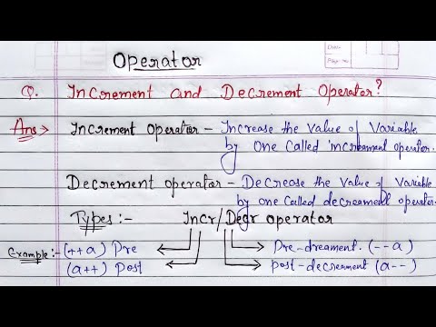 Increment and Decrement operators in C | Unary operators- increment and decrement in c language