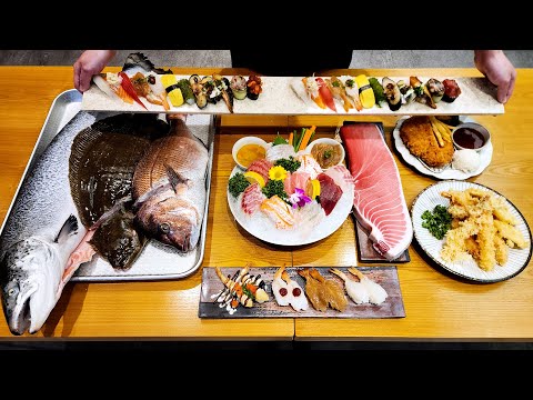 역대급 인생초밥, 1미터 초밥, 신선한 생선회, 참치회, 도미회, 광어회, Amazing Sushi master, Giant sushi, Fish sashimi in Korea