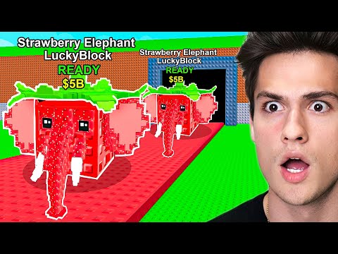 Opening 50 Strawberry Lucky Blocks..